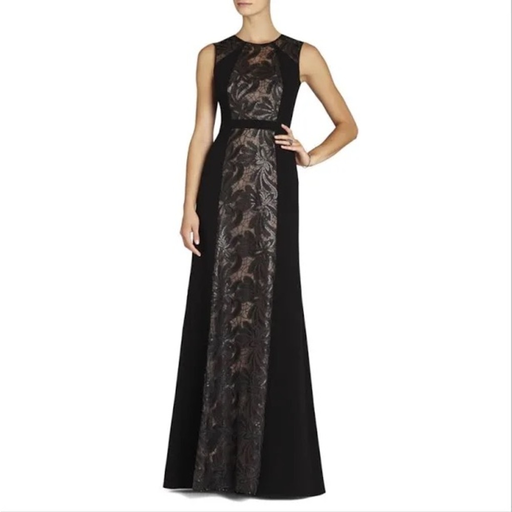 BCBG evening gown with lace and sequin inset.  Size 8